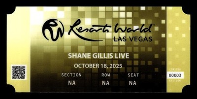 SHANE GILLIS Commemorative VIP Comedy Show Ticket Resorts World Las Vegas NV 003