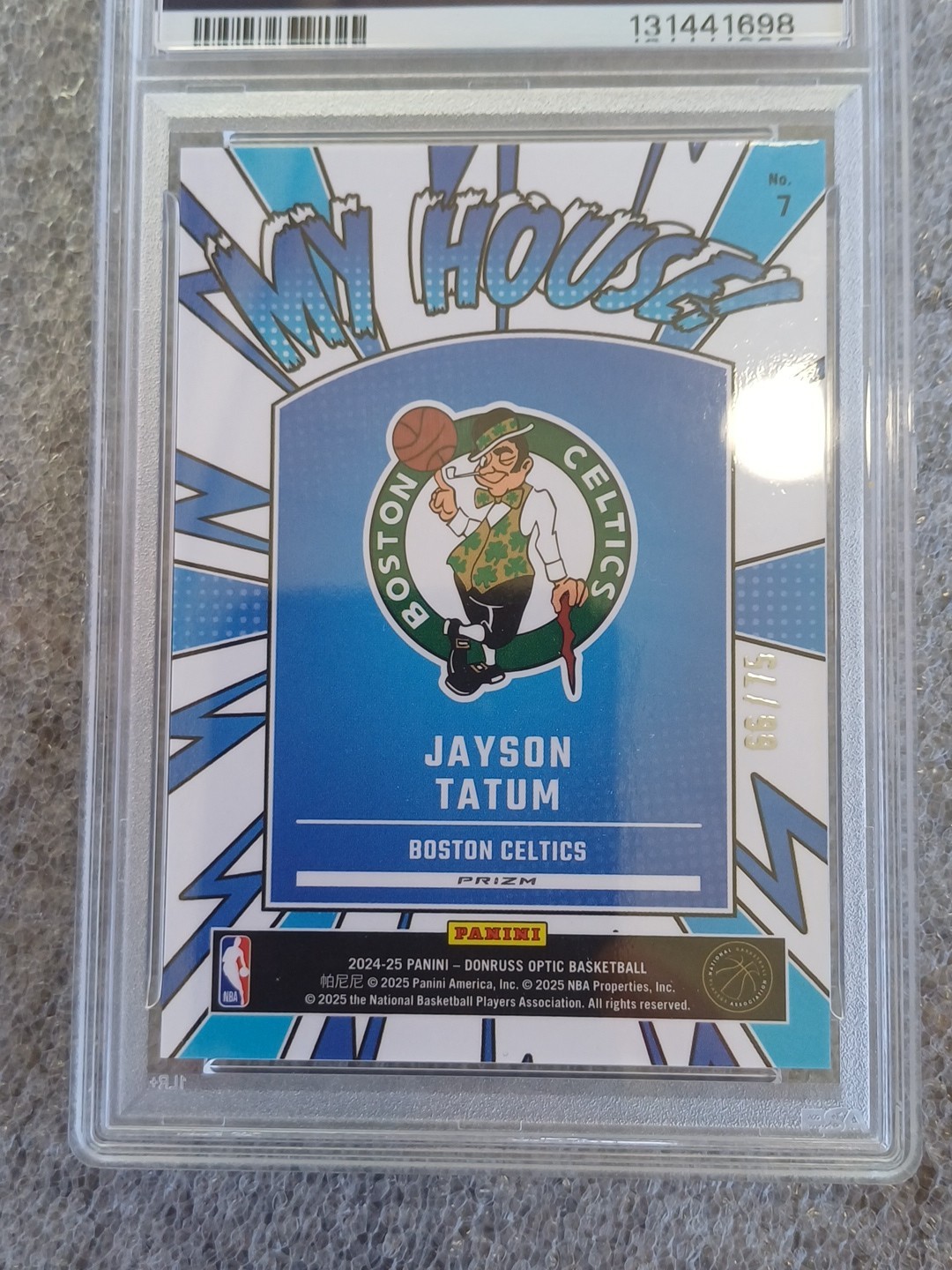 2024-25 Panini Donruss Optic - My House Jayson Tatum #7 Red Shimmer Prizm /75 view 8
