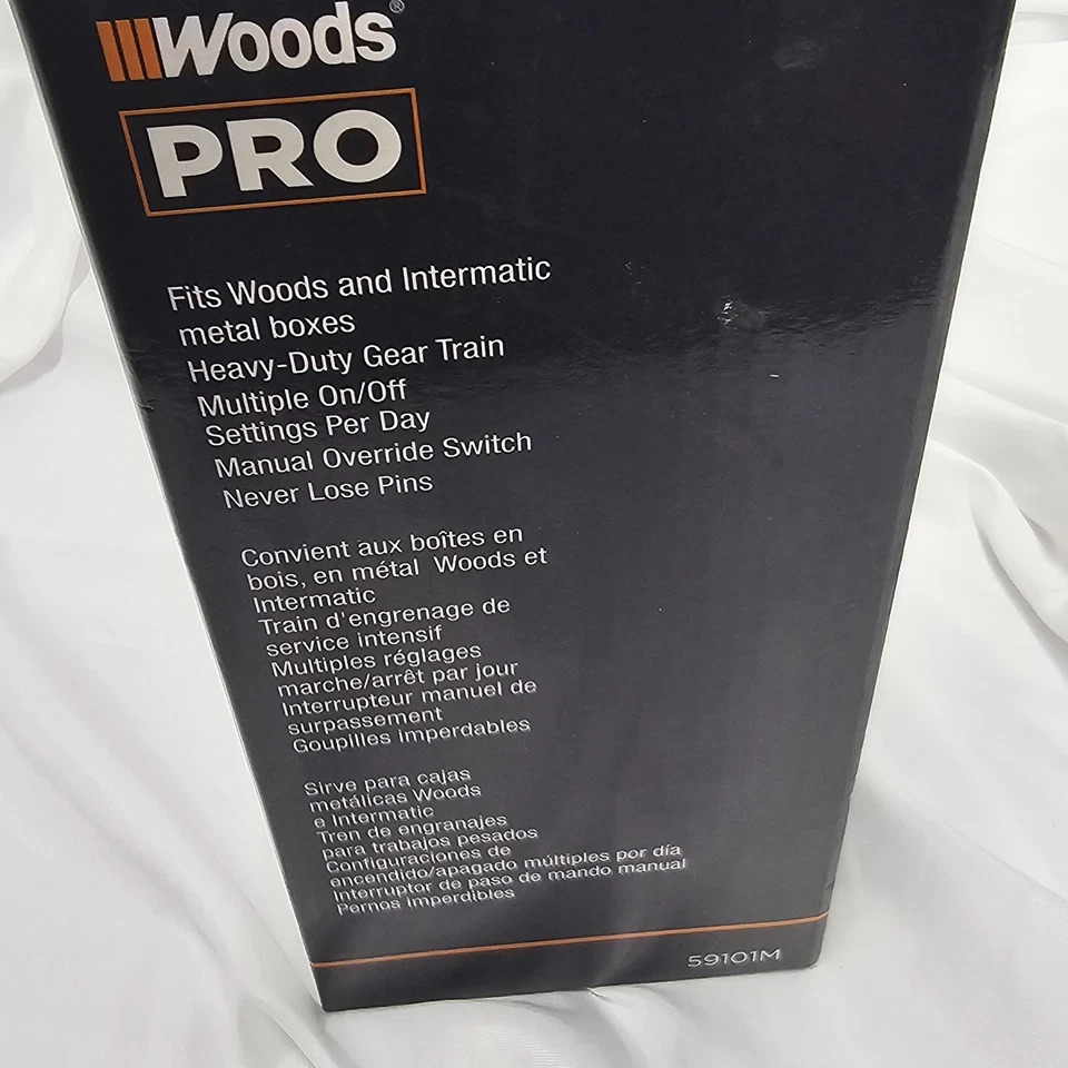 Nuevo en caja Woods Pro 59101M mecanismo de reemplazo de interruptor de tiempo 24h, 120Vac, 60Hz, 40A Foto 2 de 4
