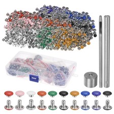 600 Sets Leather Rivets 6 x 6mm Metal Snaps Studs 10 Colors