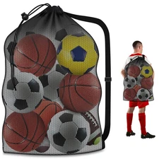 Extra Large Sports Ball Bag, Heavy Duty Breathable Mesh Storage Bag, 40" x 30...