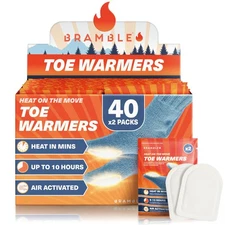 80 Adhesive Toe Warmers for Feet (40 Pairs) | Long-Lasting Foot Warmers with ...