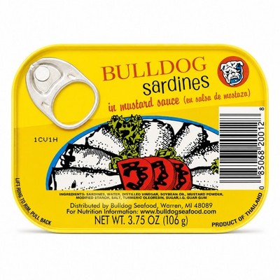 5x Bulldog Sardines in Mustard Sauce Canned Fish Flavoring Cooking New Lot 3.75o