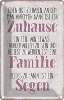 Blechschild 18X12 Cm Zuhause Familie Beides Ein Segen Spruch Zitat Deko Geschenk