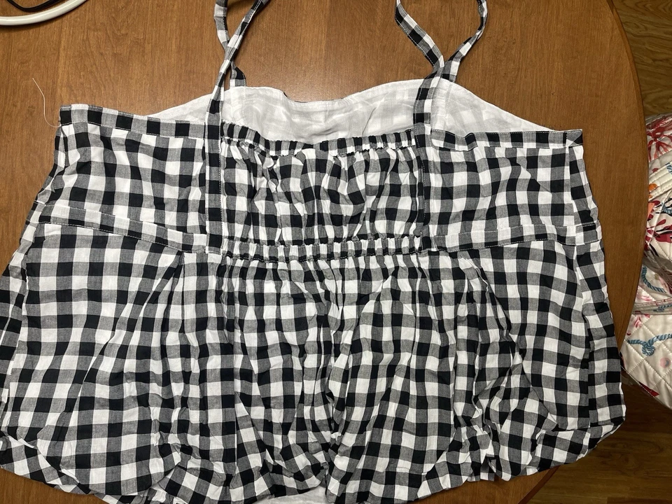 Старый темно-клетчатый майка с ремнями, которые галстук размер 4 x женщин плюс размер  - Изображение 3 из 4