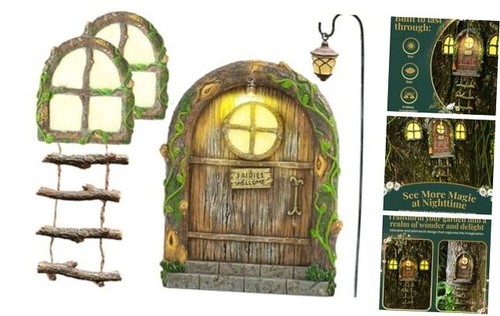 Fairy Garden Kit, Fairy Door, Fairy Door and Windows for Trees, Tree Stump
