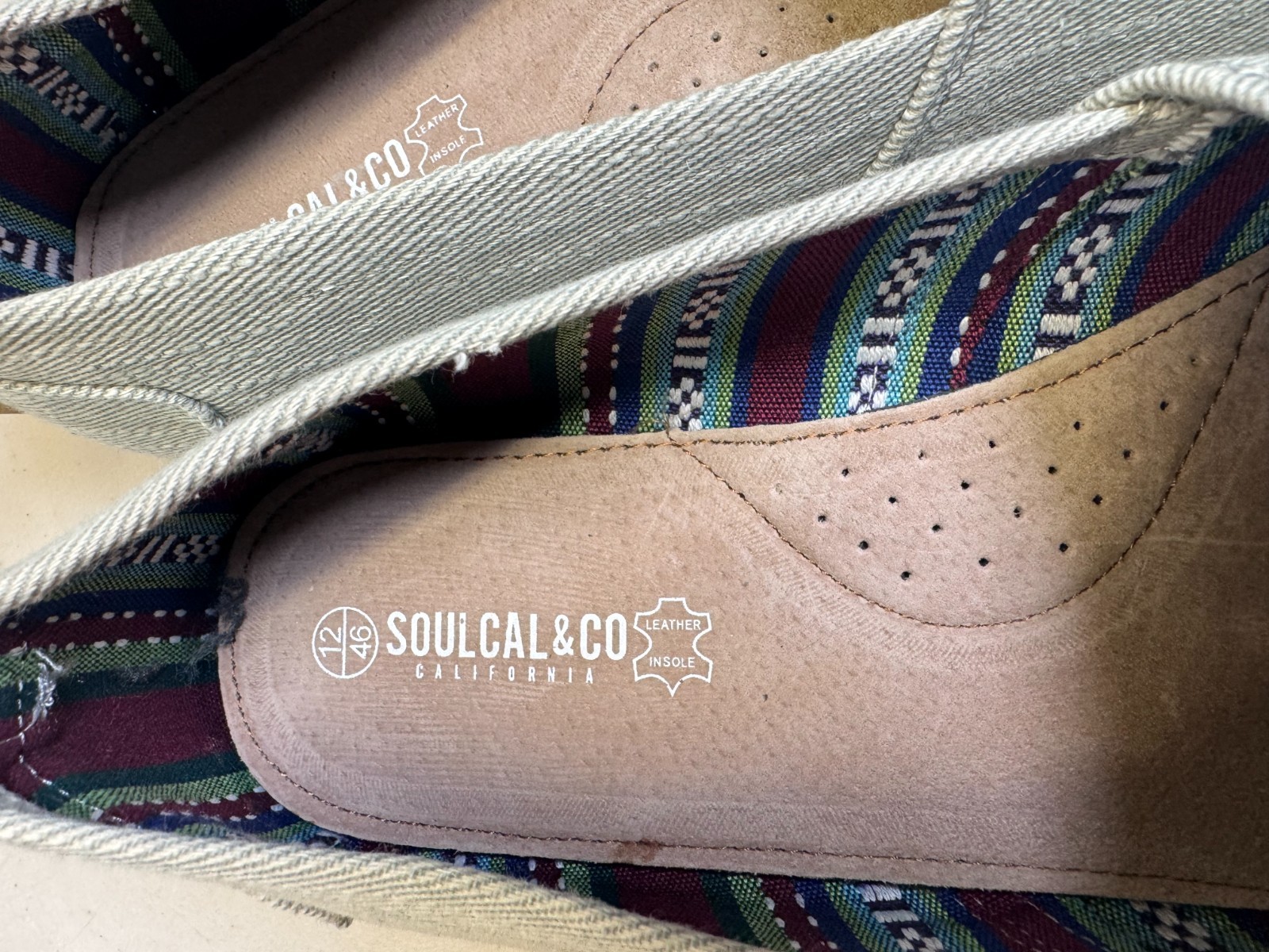 SoulCal & Co Long Beach Slip On Shoes Grey Denim UK 12 EU 46 Mens Casual image 8