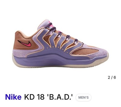 Nike Zoom KD18 B.A.D. Washed Purple Kevin Durant Pink Men HV1992