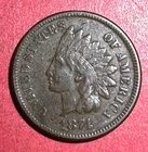 1874 US Indian Head Cent! Lower Mintage! XF Details! SHARP! Old US Coin!