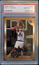 1998 Topps Vince Carter RC Rookie Card #199 PSA 10 GEM MINT Toronto Raptors
