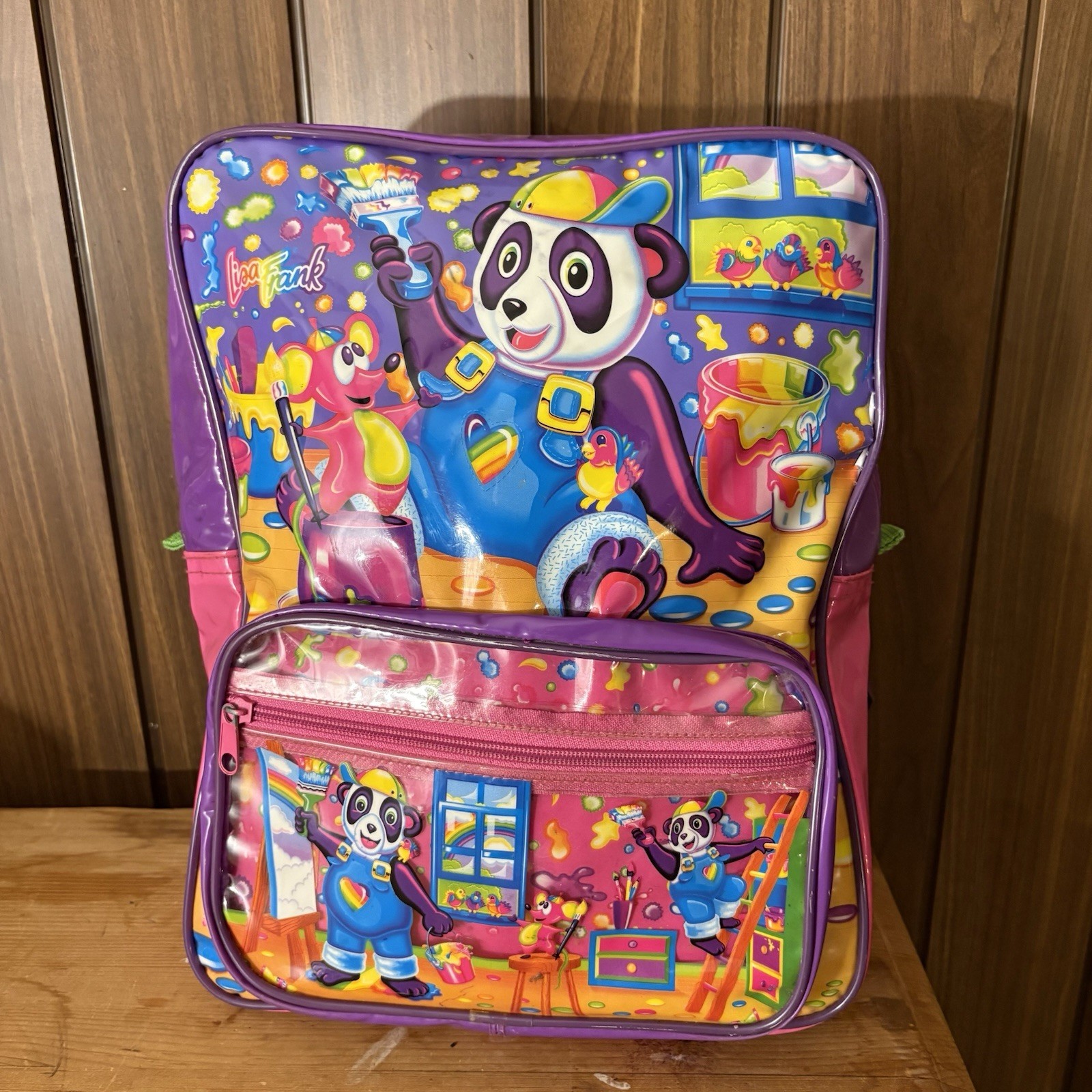 Lisa Frank Panda Painter Backpack 90s Collectible Vintage Lisa Frank Bag