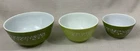 Vtg 3 Piece  Pyrex Spring Blossom Crazy Daisy Nesting Bowls, 401, 402, 403