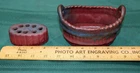 VAN BRIGGLE PLANTER VASE BASKET AND FLOWER FROG 5" VERY NICE CONDITION