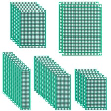 32 Pcs PCB Board, Green Circuit Board with 5 Sizes Compatible, Double Sided PCB