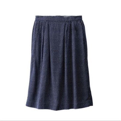 Uniqlo Ines De La Fressange Gathered Pleated Polka Dot Skirt Size 6 Preppy Goth