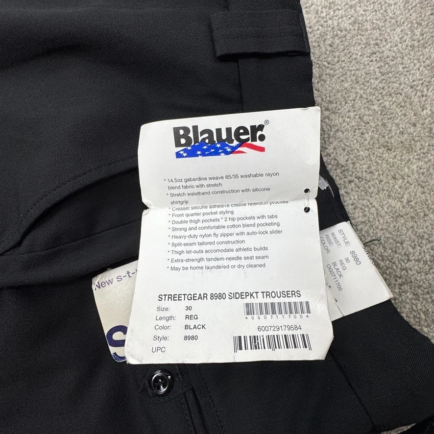 Blauer Police Uniform Pants Side Pocket 30 Regular Black Rayon Style 8980 - Image 3 of 4