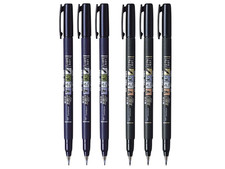 Tombow Fudenosuke Brush Pen, 6-Pack, Hard Tip 1 Count Pack of 6 , Black