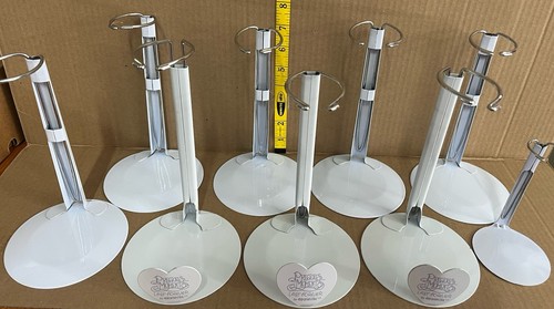 Precious Moments Doll Stands Metal Adjustable Set Of 9 White