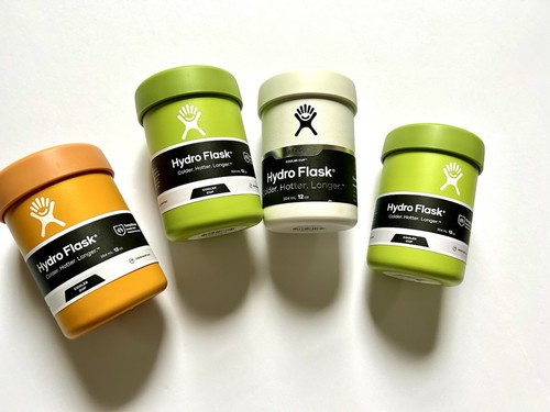 NEW! Hydro Flask SET OF 4 COOLER CUPS, 12 oz Each — Orange White & Green x2 RARE - Picture 17 of 24