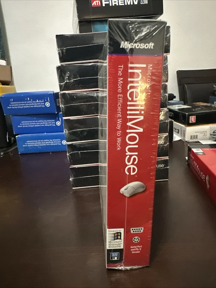 NEW- Microsoft IntelliMouse # X03-54955 Complete Shrink Wrap Still Intact 1998 - Image 4 of 4