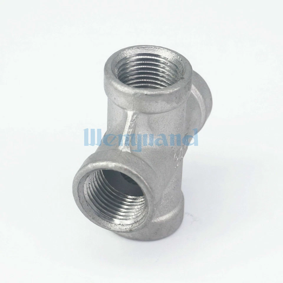 Conector cruzado de 4 vías 3/8" BSP hembra 304 SS montaje de tubería agua Foto 3 de 4