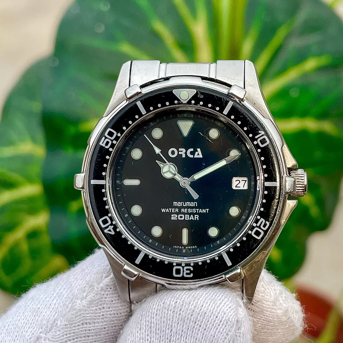 Rare Vintage Diver Maruman Orca Quartz Men s Watch OR65