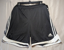 MENS ADIDAS BLACK SHORTS WITH WHITE STRIPES MENS SIZE XL