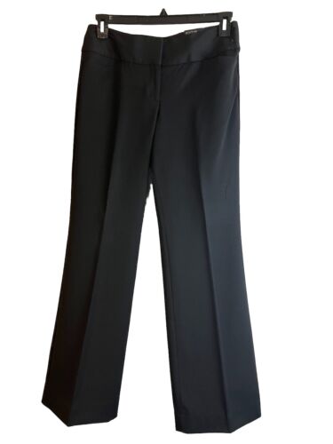 NEW EXPRESS BLACK Wide Waistband Flair Leg Low Rise Straight Through Hip 6R