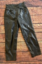 Y2K High Waist Pleated Tapered Leather 1980S Pants Pocket Women's Size S/M 