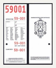 4-Part Valet Ticket 3-1/4 x 8-1/2 Various Colors 