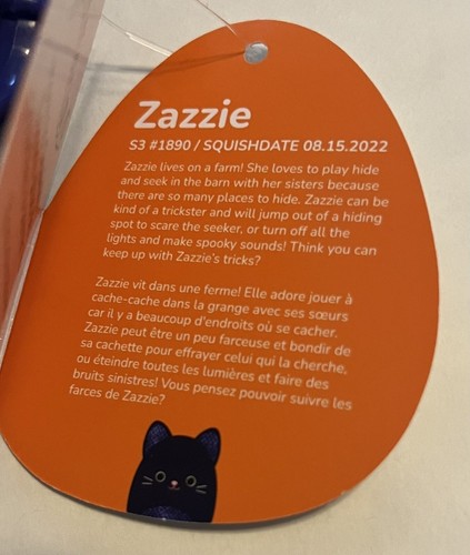 SQUISHMALLOW ~ 2023 Halloween 3.5" Clip On ~ ZAZZIE the Cat ~ NEW - Bild 3 von 3