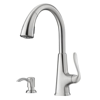 Pfister Pasadena Pull-Down Kitchen Faucet Soap Dispenser Stainless Steel 