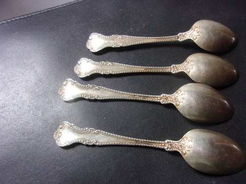 4 Antique STERLING Silver small Spoon Flatware 5.5" length 69 grams - Picture 13 of 19