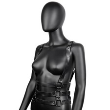 Halloween Punk Pu Leather Belt Waistband for Women with Abdominal Strap for Men