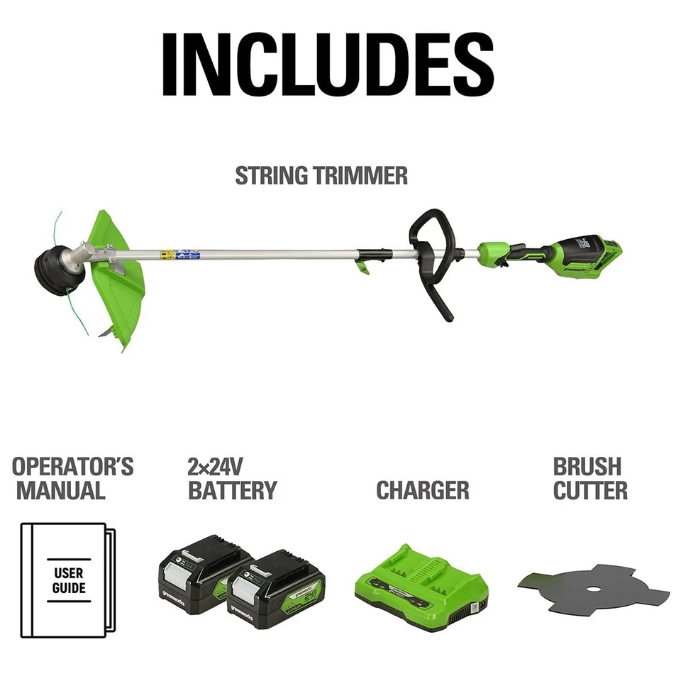 48V Akku Rasentrimmer 40cm 2x24V Greenworks GD24X2TXK4x mit 2x4Ah Batterie - Bild 2 von 4