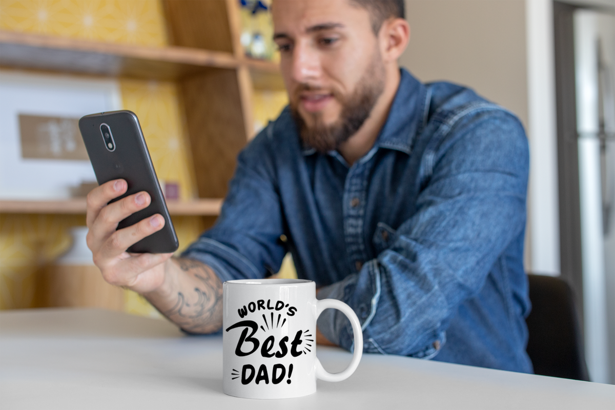 Tasse à Café Personnalisée "Happy First Father's Day 2020" – Cadeau Drôle Pour Papa, Couleur Noire