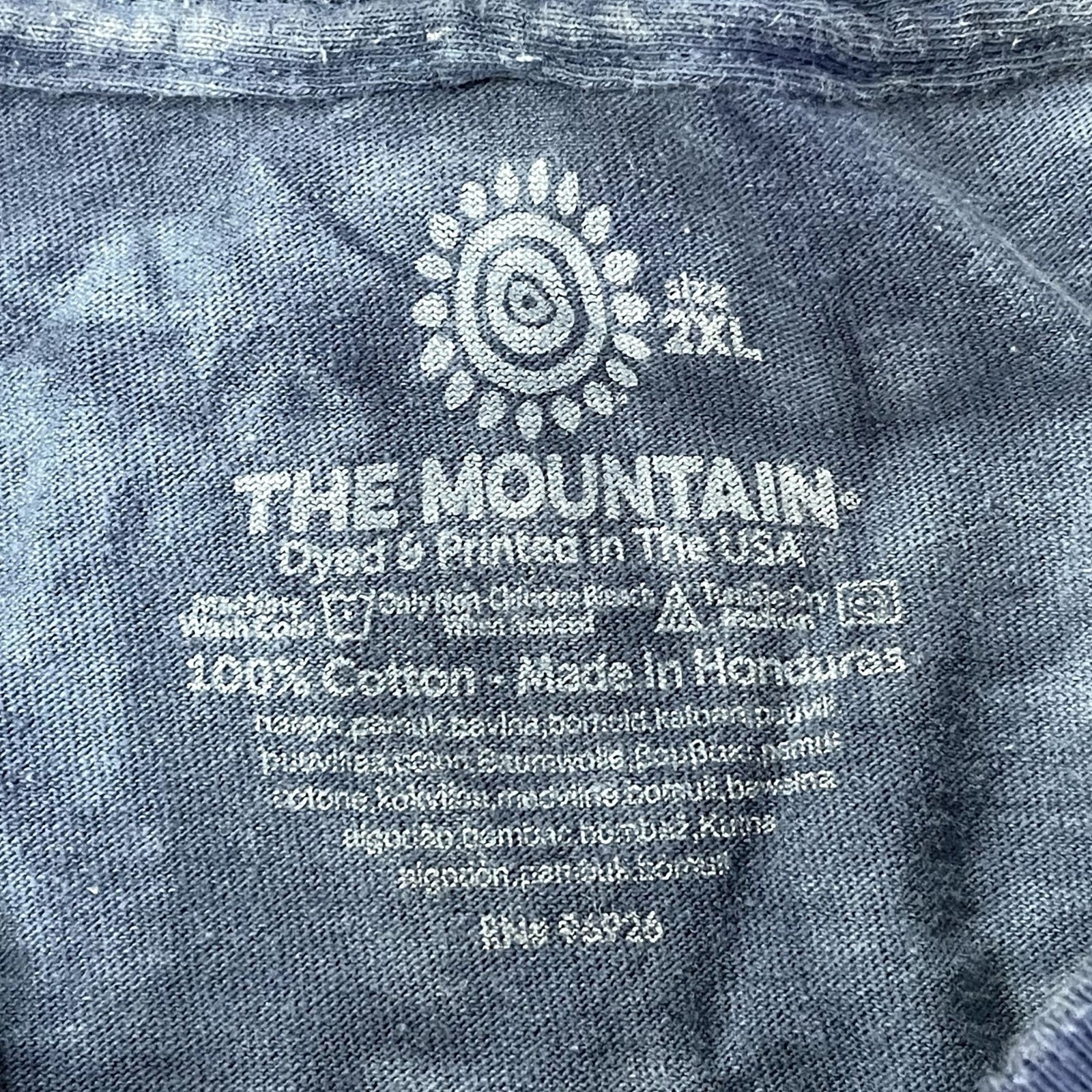 Vtg 90’s Mountain Blue Tie Dye USA AMERICAN BALD EAGLE Patriotic FLAG T Shirt 2X image 3