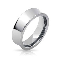 Bling Jewelry High Polish Tungsten Concave Wedding Band Ring 7mm Bling Jewelry High Polish Tungsten Concave Wedding Band Ring 7mm