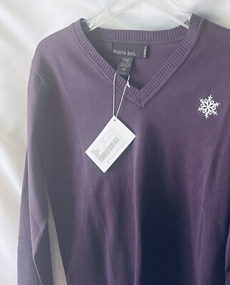 North End Long Sleeve V-Neck Cotton Blend Sweater Women's Size Large-New
