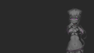 Anime girls monochrome black background nekomata okayu Playmat Game Mat Desk