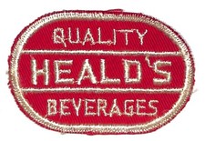 Heald's Beverages Embroidered Soda Patch c1940's VGC Scarce