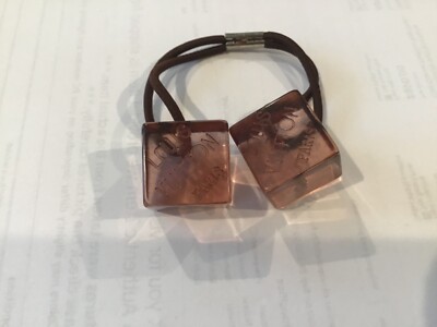 LOUIS VUITTON RARE VTG HAIR TIE PONYTAIL HOLDER BRN/LILAC  display picture 2