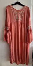 Glamorous Tall Embroidered Coral Pink Boho Dress UK 12 NWT