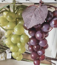 2 x Weintrauben Rispe Wein Trauben Blau Gr&uuml;n Deko Obst Trauben Kunstobst Fr&uuml;chte