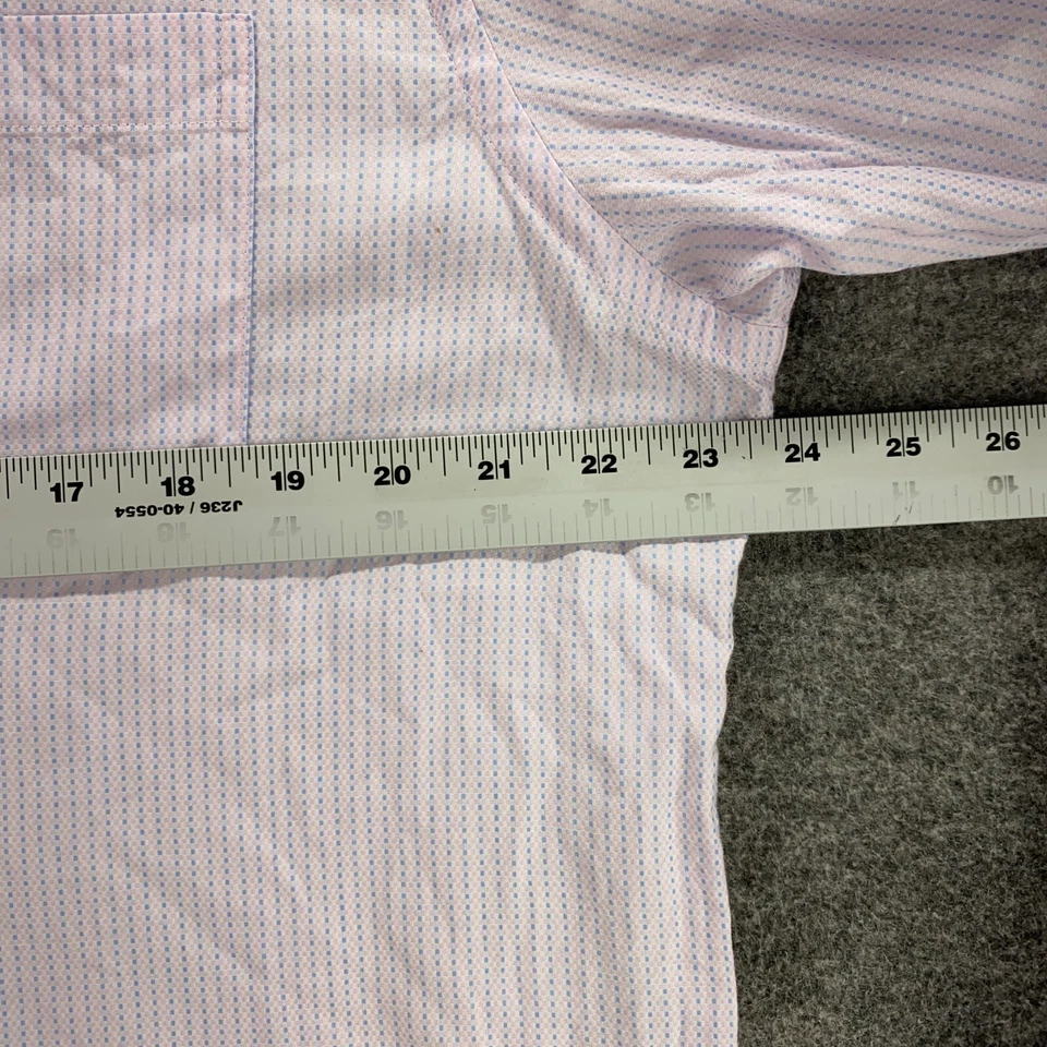 Johnston & Murphy Shirt Men L Large Purple Button Up Collaared Long Sleeve - Image 4 of 4