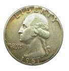 1961 P Washington Quarter AU Toned Free Shipping