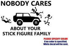 Nobody Cares Graphic Die Cut decal sticker Car Truck Boat Window Window Wall 7"