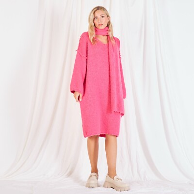 Chunky Italian Women's Mohair - Lana Wool Knitted Dress with Scarf | eBay