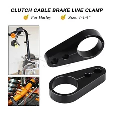 1-1/4" Black Clutch Brake Cable Clamp For Harley Dyna Electra Road Glide FLTRX