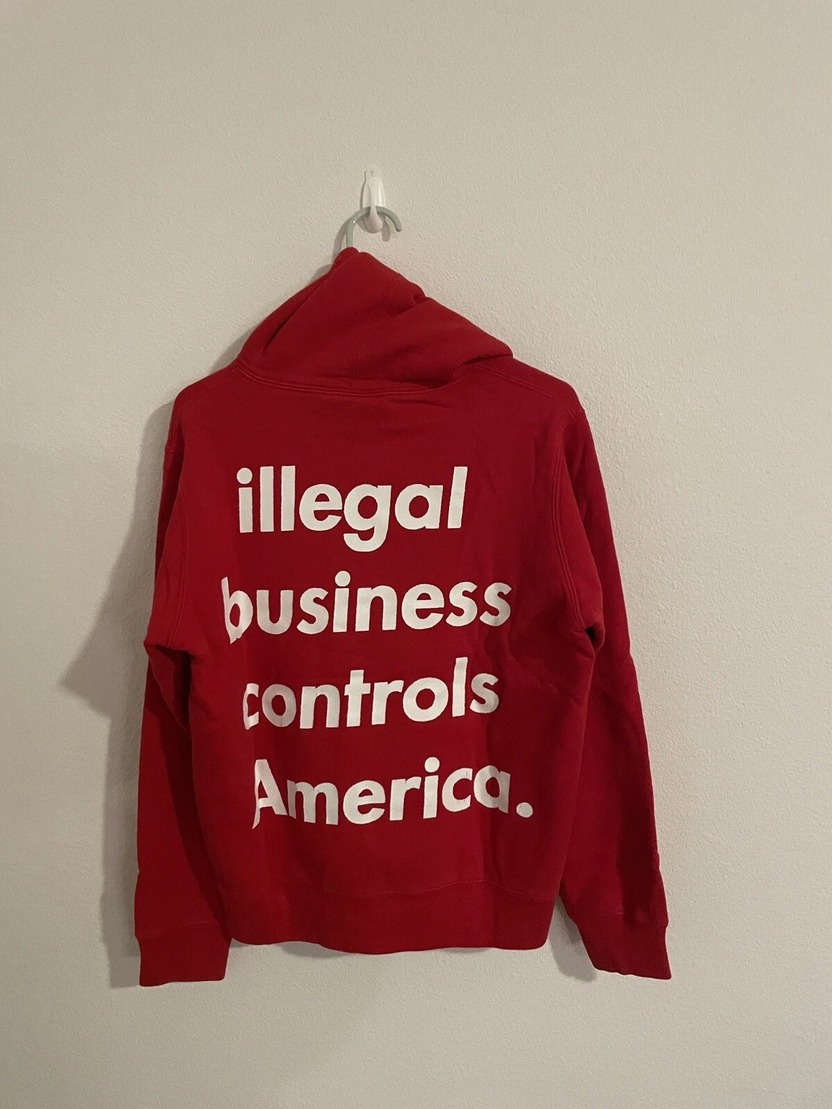 Felpa con cappuccio Supreme illegale Business Controls America taglia piccola rossa